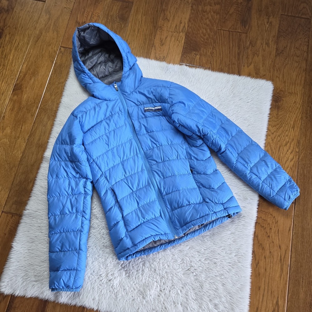 Feathered Friends Eos Ultralight Goose Down Jacket Coat Women's XS Blue